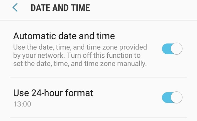 Date-Time Setting Android compact