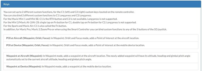 Keys Settings WP & POI