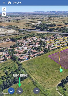 Flight settings button