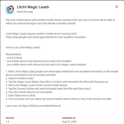 Litchi Magic Leash