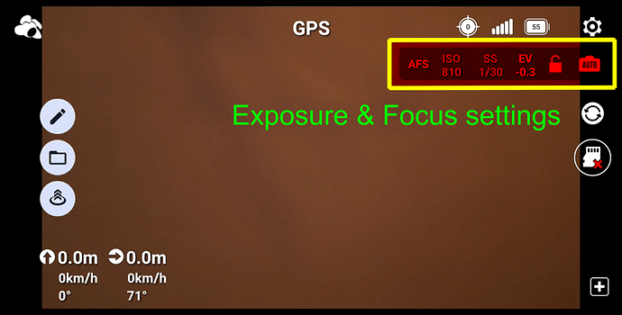 Exposure & Focus settings