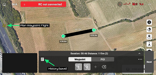 Create a waypoint flight in DJI Fly