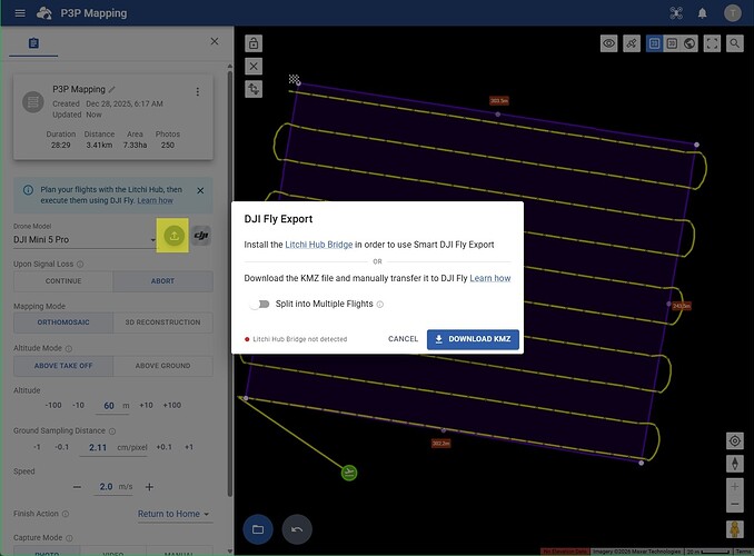 Export KMZ for DJI Fly