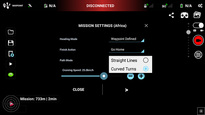 Mission Setting - 1c Path Mode